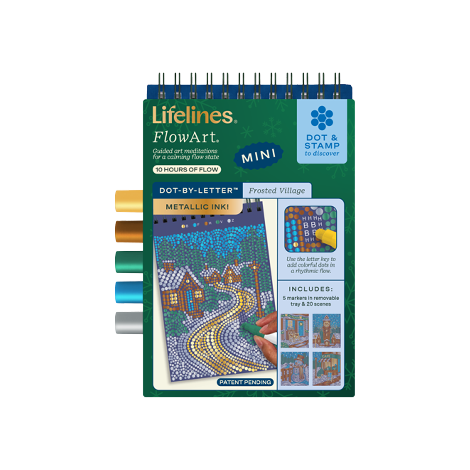 Lifelines FlowArt Mini Dot-by-Letter - Frosted Village with Metallic Ink