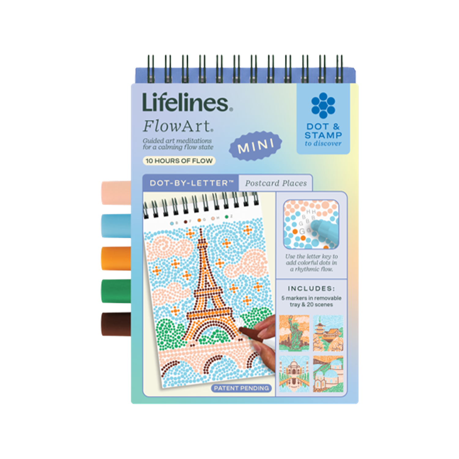 Lifelines FlowArt Mini Dot-by-Letter - Postcard Places