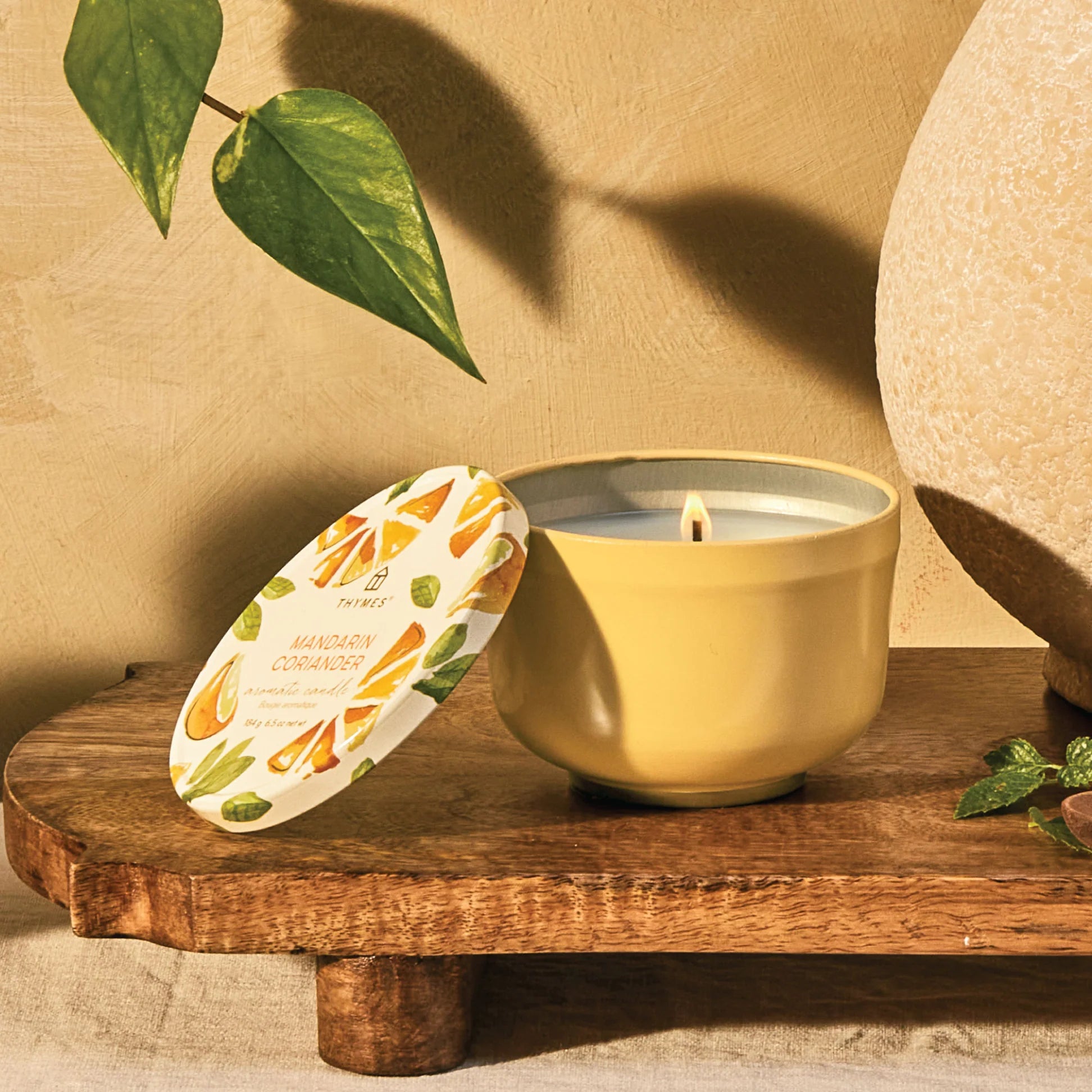 Thymes Mandarin Coriander Poured Candle Tin