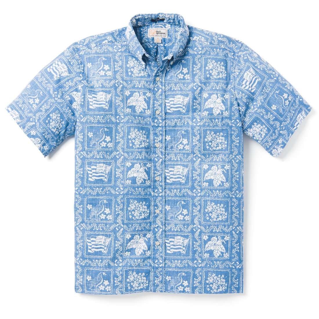Reyn Spooner Lahaina Sailor Archive Classic Button Front Short Sleeve Camp Shirt Denim M 805766432276