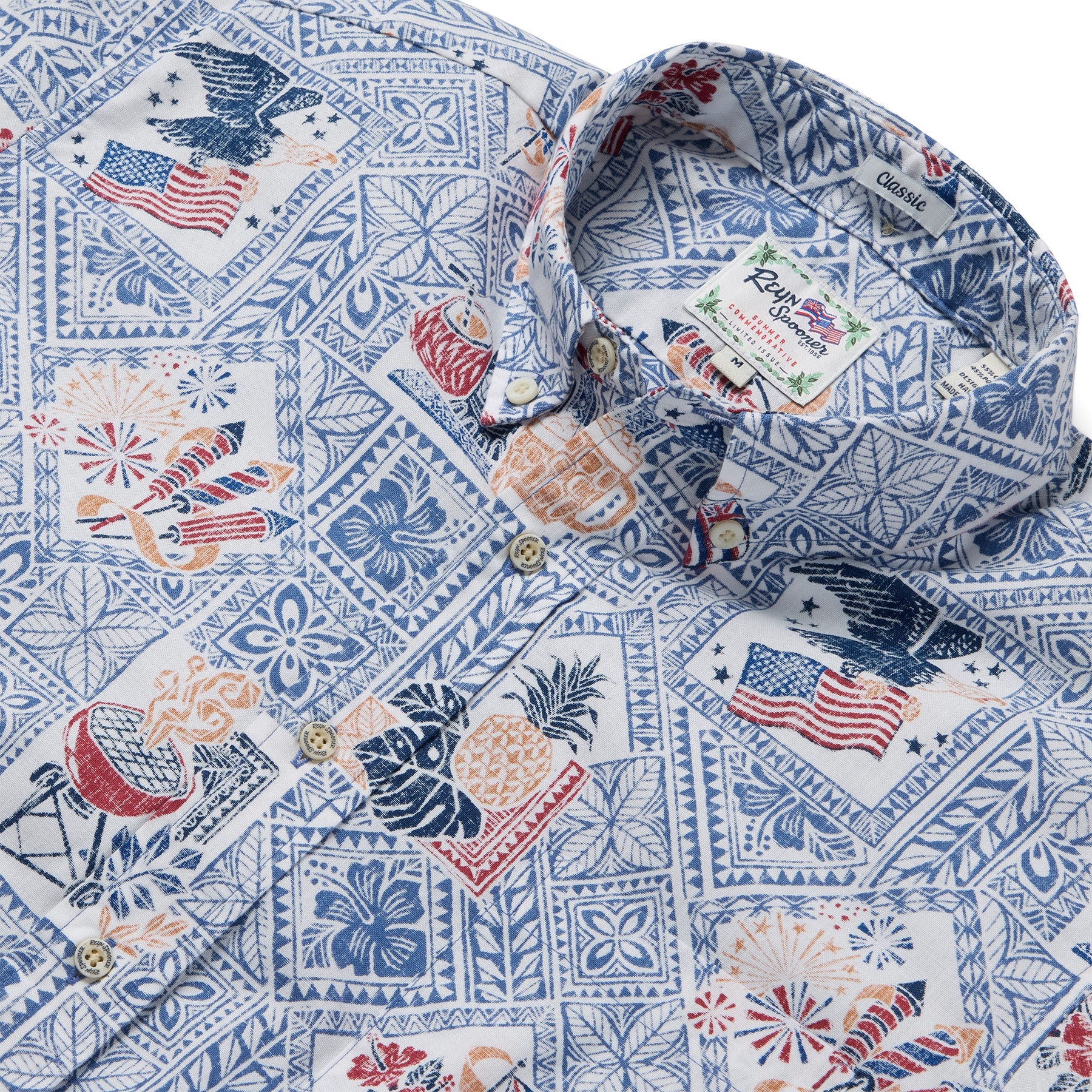 Reyn Spooner Summer Commemorative 2025 Button Front Short Sleeve Camp Shirt