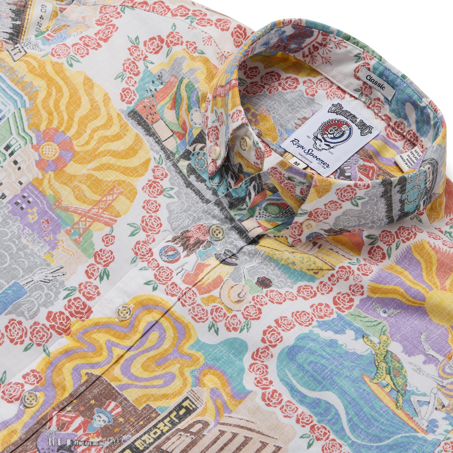 Reyn Spooner Grateful Dead Legendary Shows Button Front Short Sleeve Camp Shirt