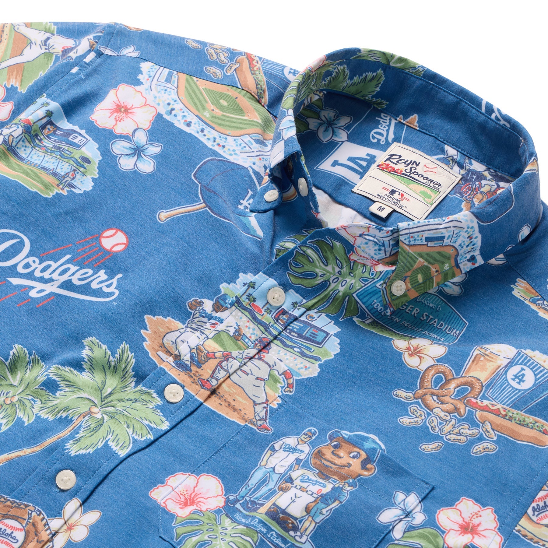 Reyn Spooner MLB® Los Angeles Dodgers Scenic Performance Button Front