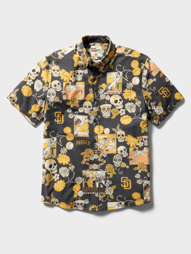 Reyn Spooner MLB® San Diego Padres Dia De Los Muertos Performance Button Front Black S 805766380997
