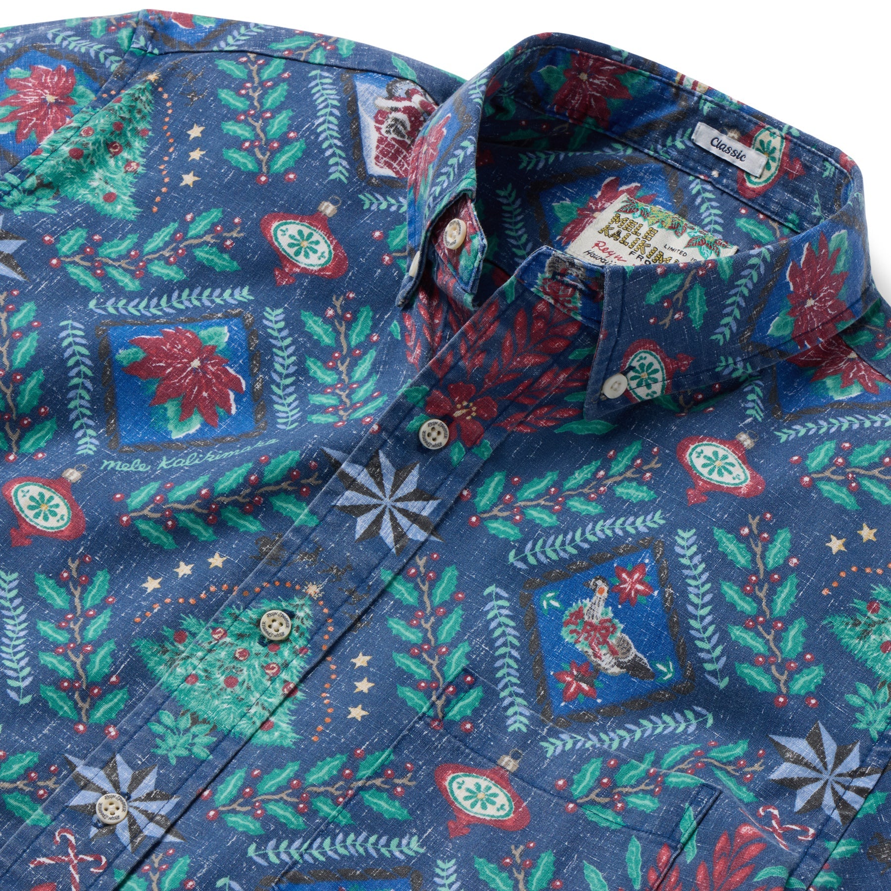 Reyn Spooner Hawaiian Christmas 2025 Button Front Short Sleeve Camp Shirt