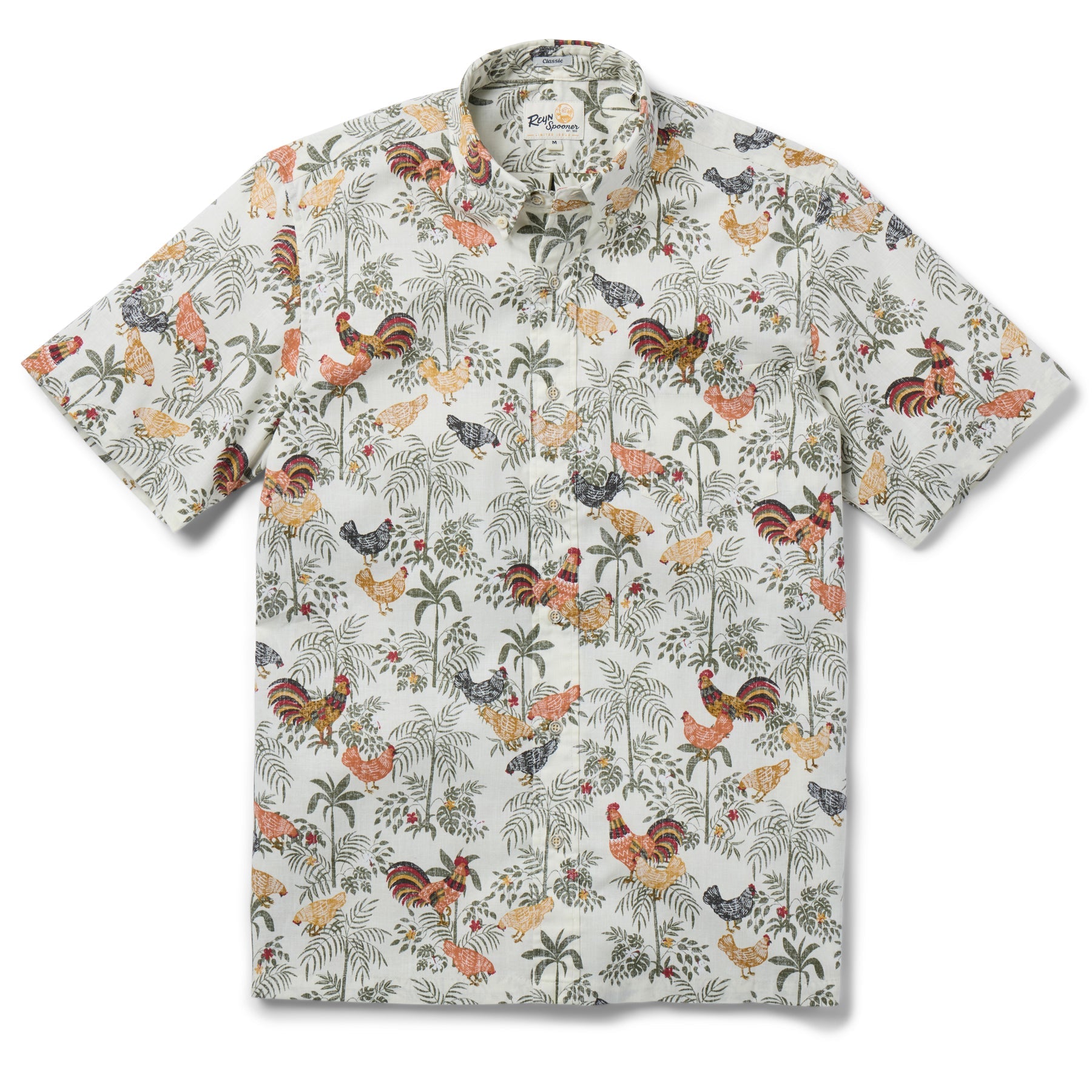 Reyn Spooner Kauai Alarm Cluck Short Sleeve Camp Shirt