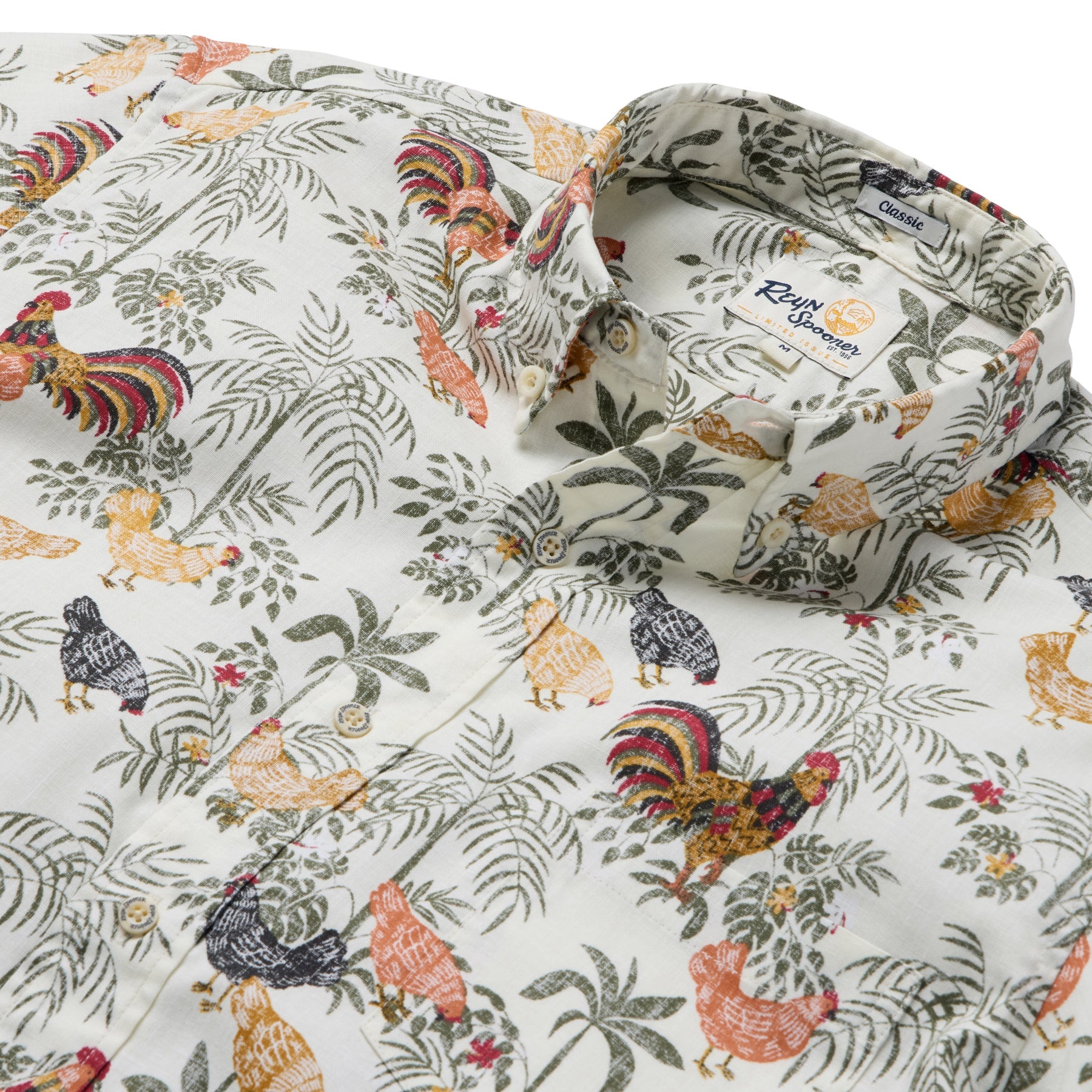 Reyn Spooner Kauai Alarm Cluck Short Sleeve Camp Shirt