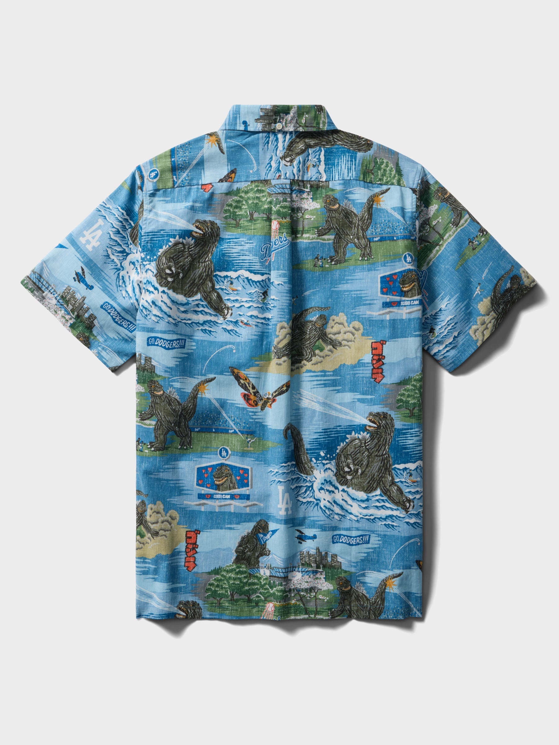 Reyn Spooner MLB® Los Angeles Dodgers Godzilla Classic Button Front Short Sleeve Camp Shirt (Copy)
