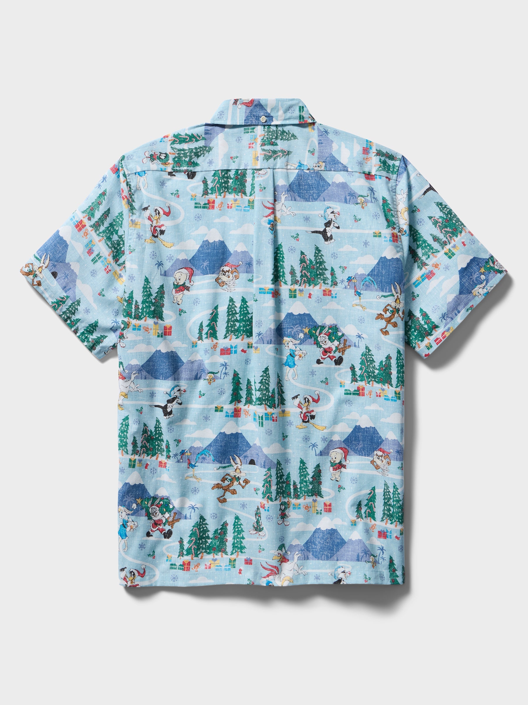 Reyn Spooner A Looney Tunes Christmas Button Front Short Sleeve Camp Shirt