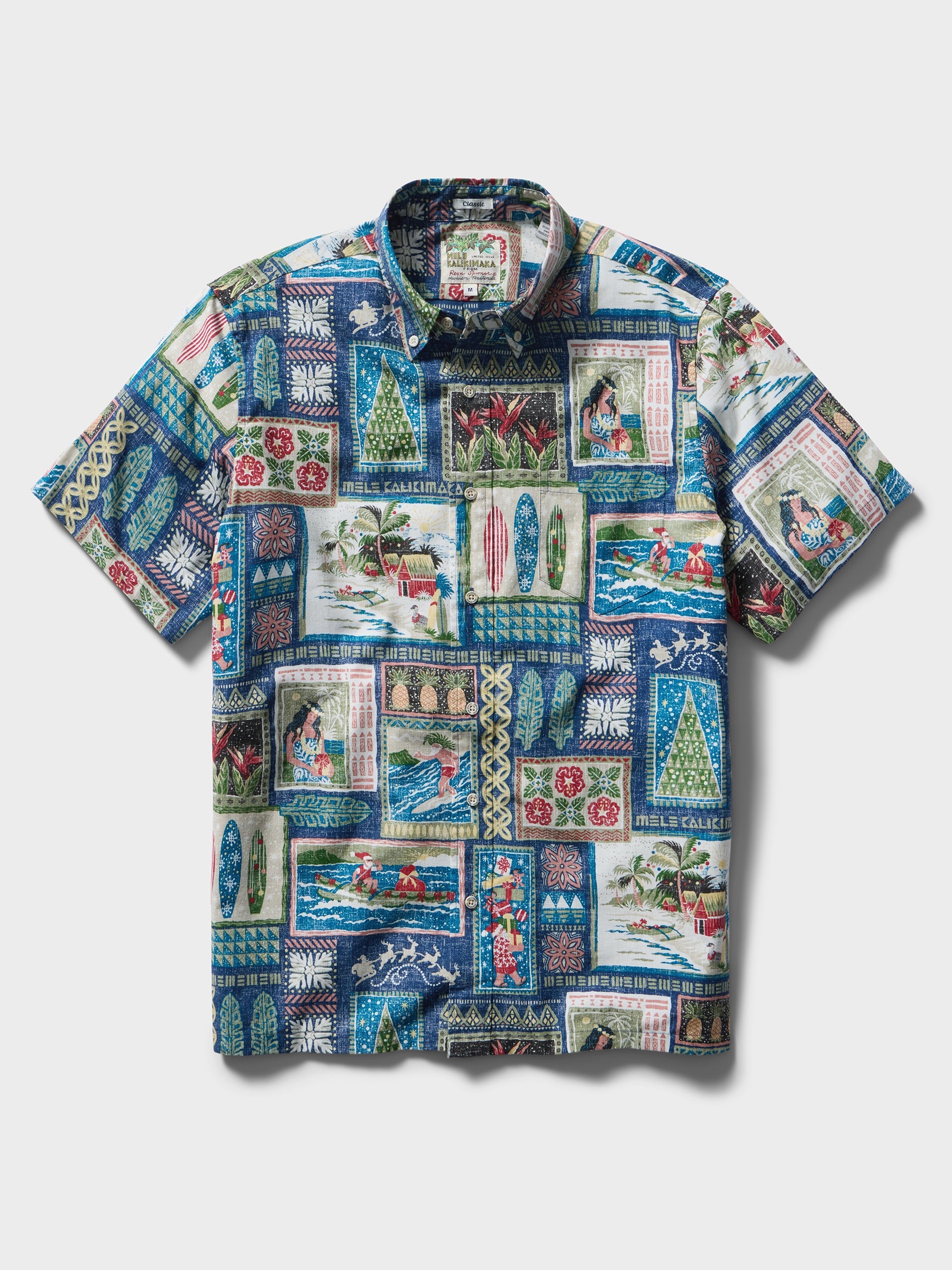Reyn Spooner Hawaiian Christmas 2026 Button Front Short Sleeve Camp Shirt