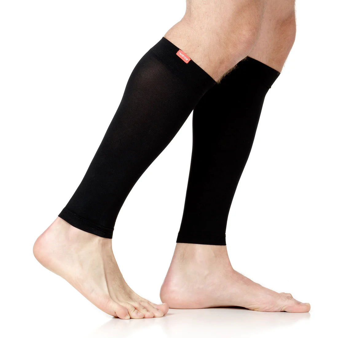 VIM & VIGR Black Nylon Compression Leg Sleeves - 15-20 mmHg