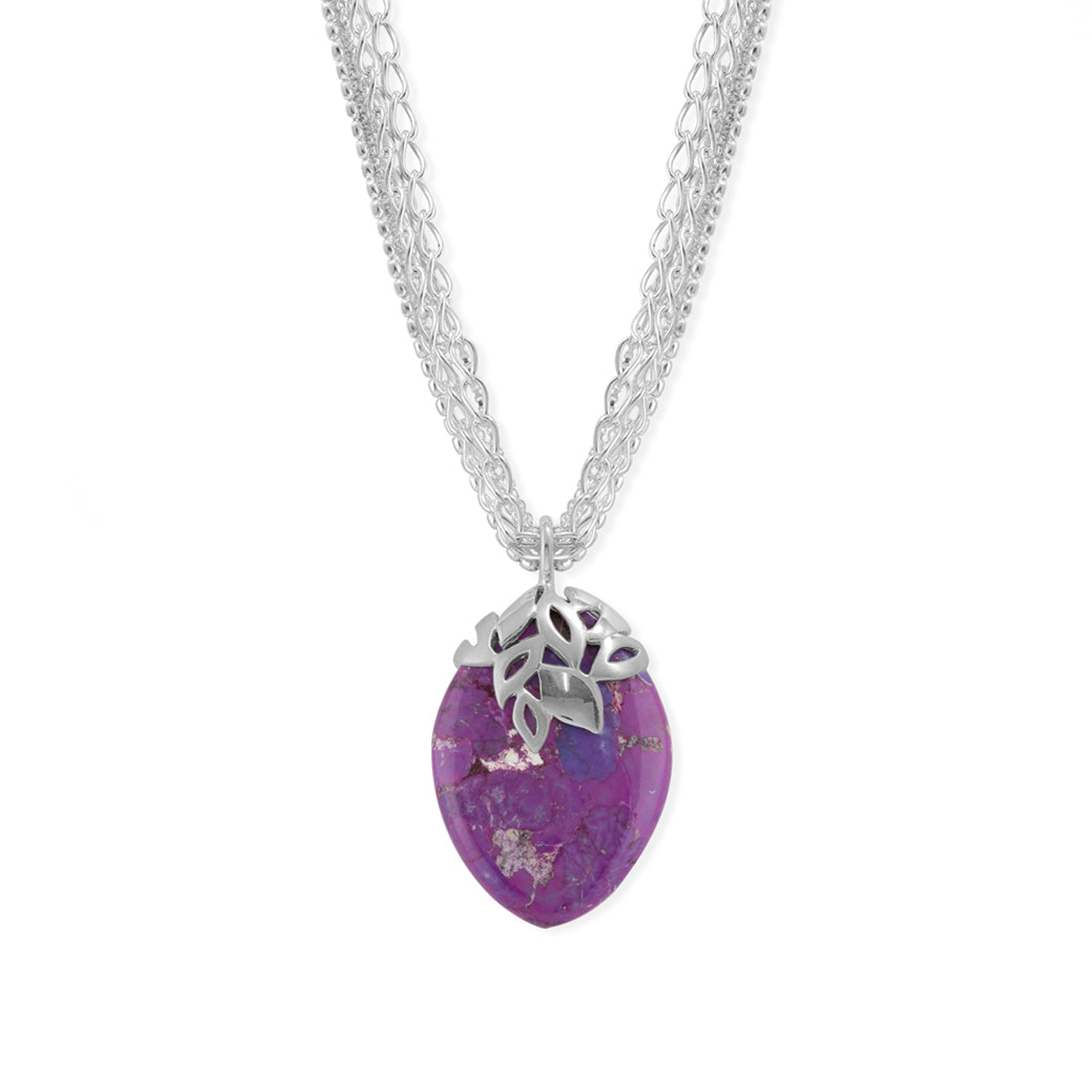 BOMA Stone Teardrop Necklace - Purple Turquoise