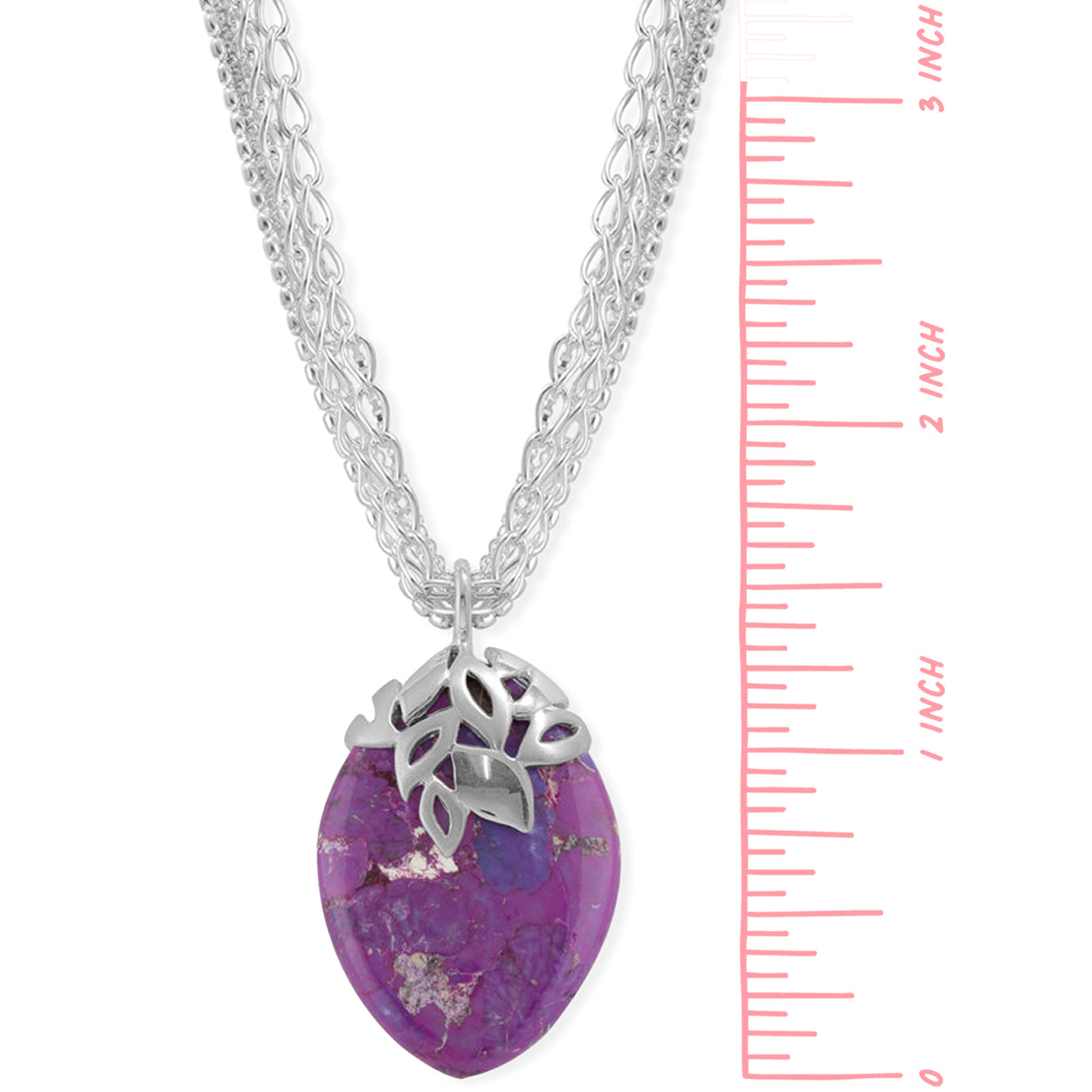 BOMA Stone Teardrop Necklace - Purple Turquoise