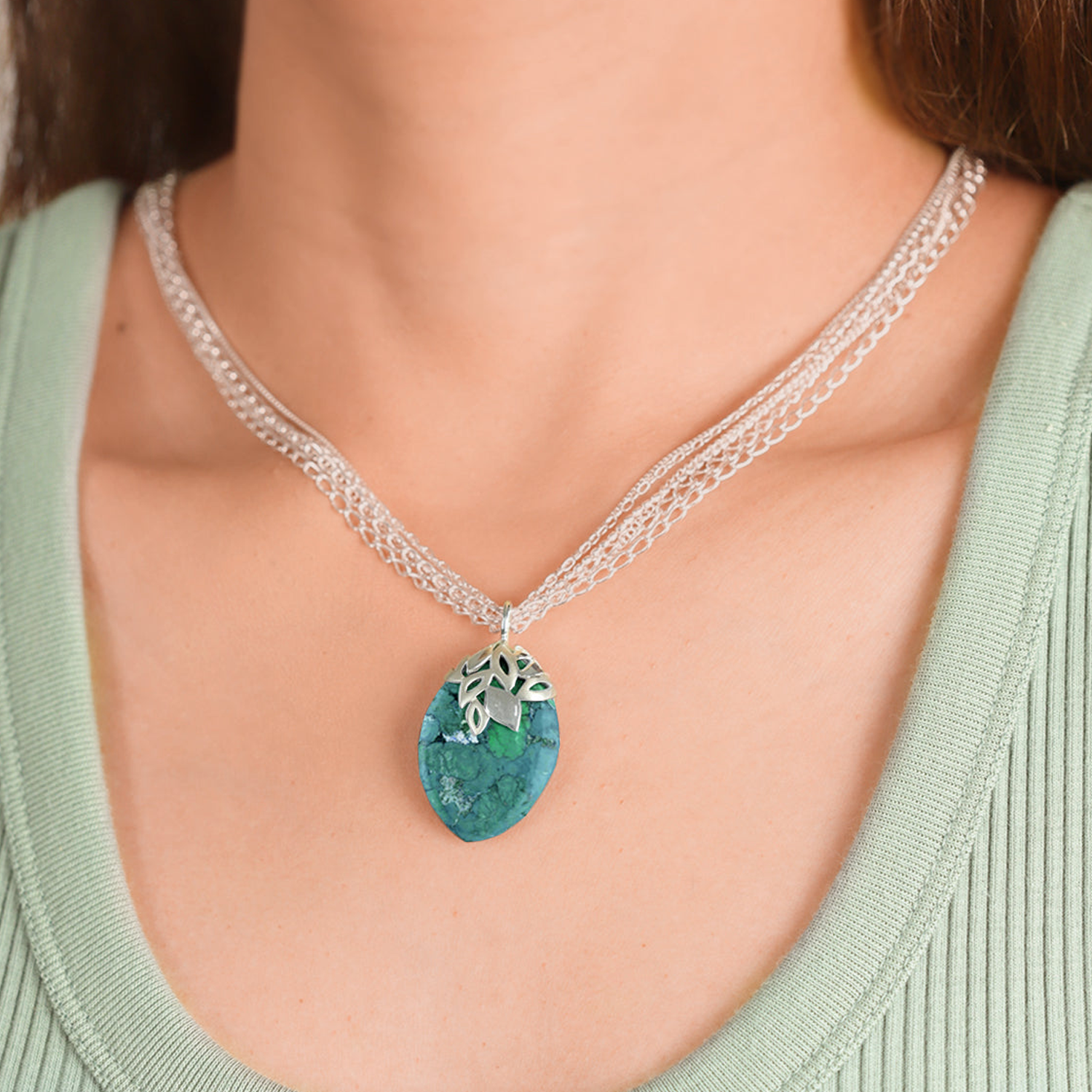 BOMA Stone Teardrop Necklace - Turquoise