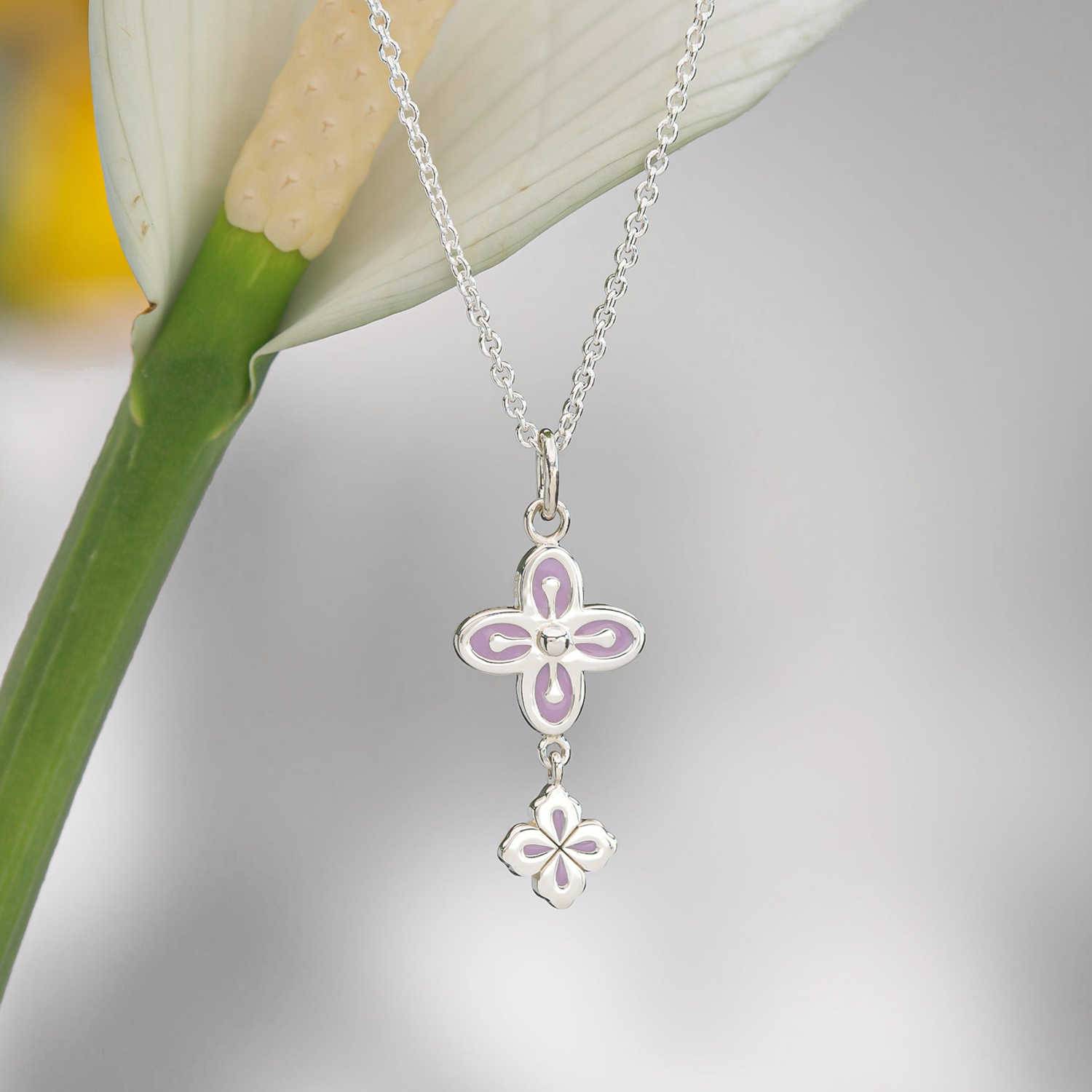 BOMA Lavender Double Clover Necklace