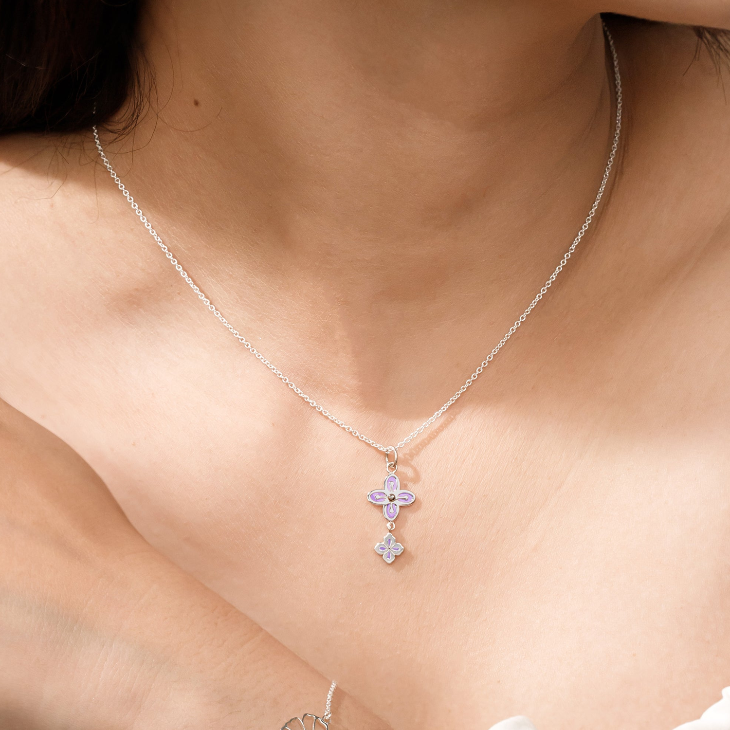 BOMA Lavender Double Clover Necklace