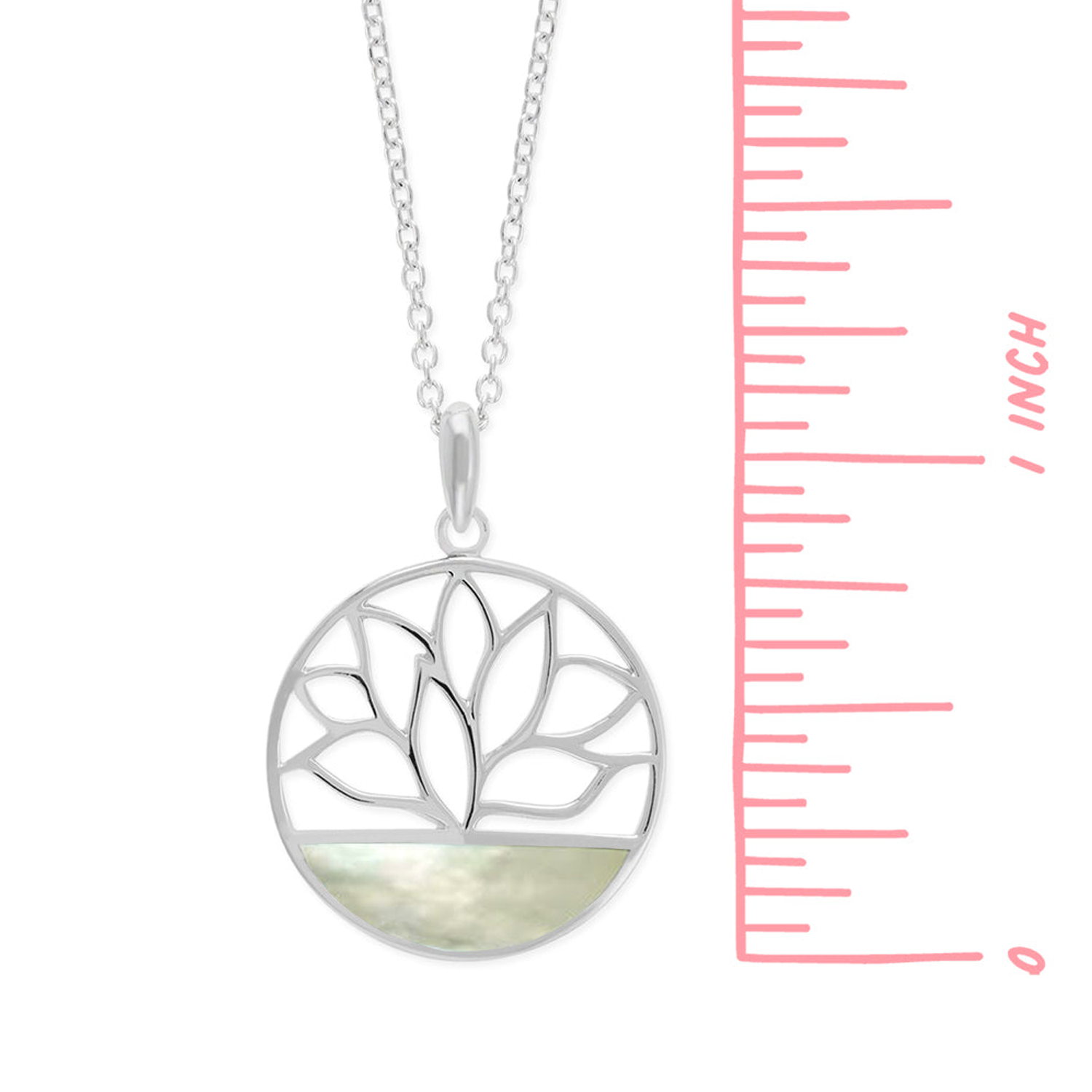 Boma Necklace Open Circle With Lotus And Mother Of Pearl