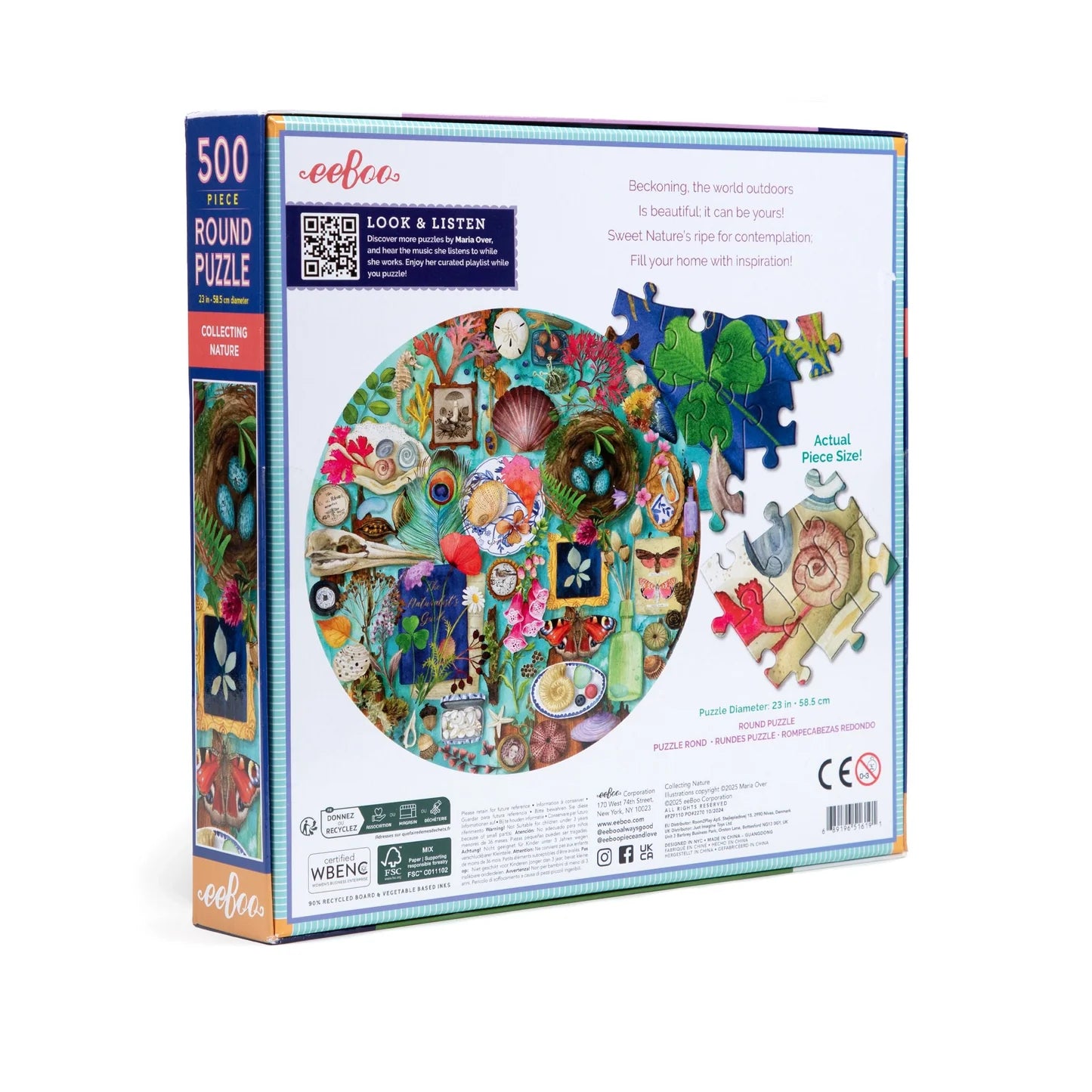 eeBoo Collecting Nature 500 Piece Round Puzzle