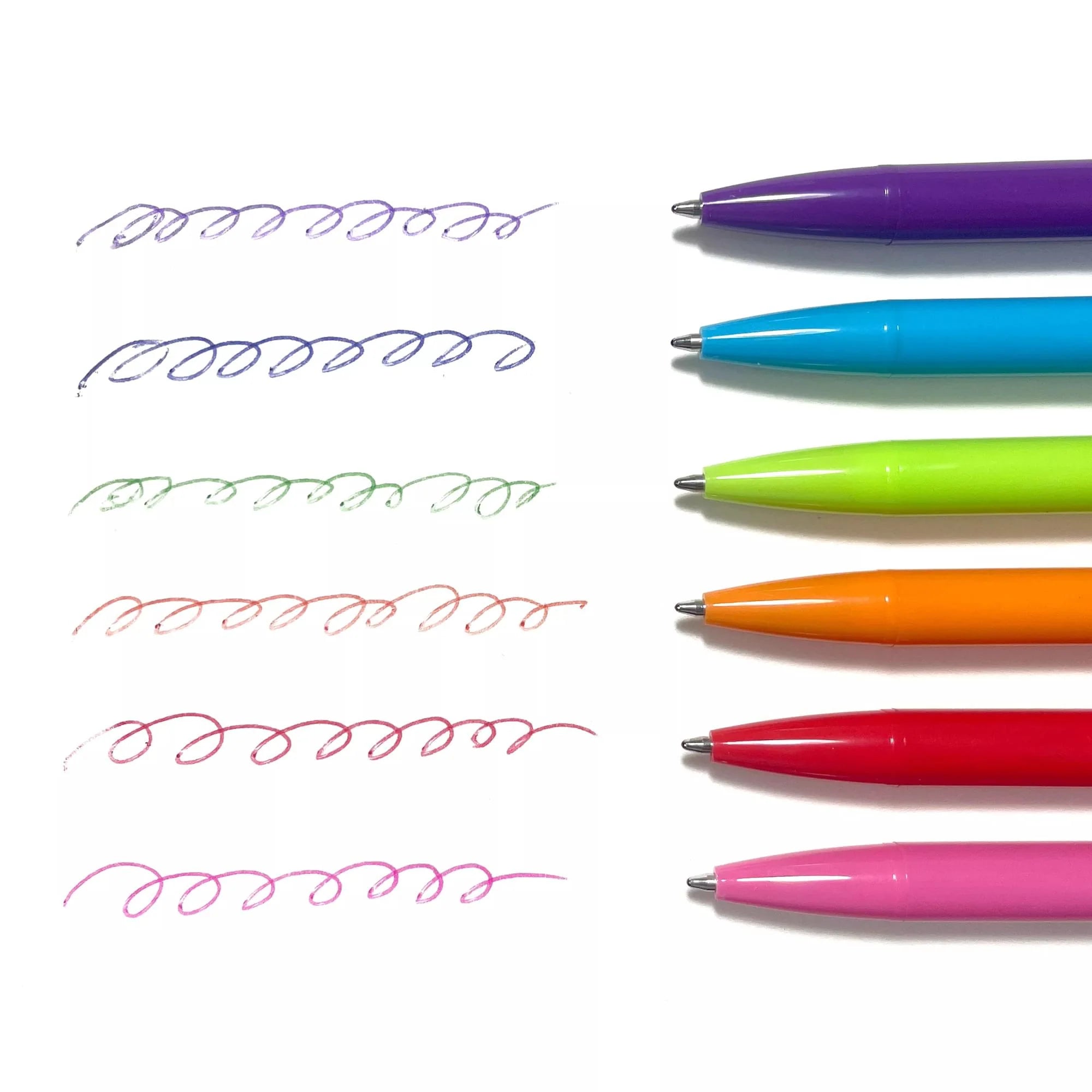 OOLY Bright Writers 6 Colored Ink Retractable Ball Point Pens