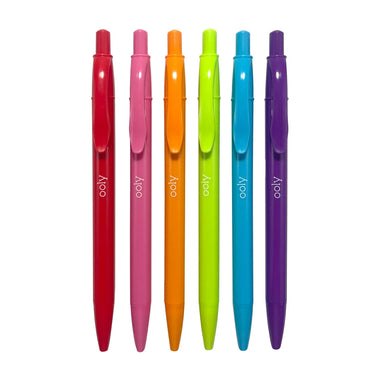 OOLY Bright Writers 6 Colored Ink Retractable Ball Point Pens