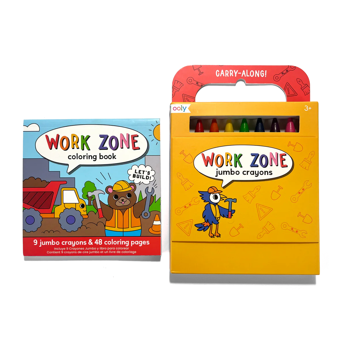 Work Zone Carry Along Coloring Pages and 9 Jumbo Crayons