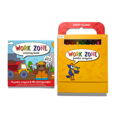 Work Zone Carry Along Coloring Pages and 9 Jumbo Crayons