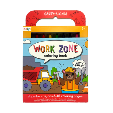 Work Zone Carry Along Coloring Pages and 9 Jumbo Crayons