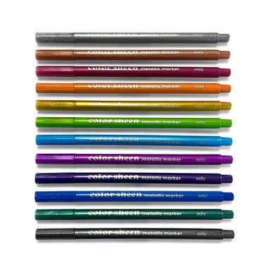 OOLY Color Sheen 12 Metallic Colored Felt Tip Markers