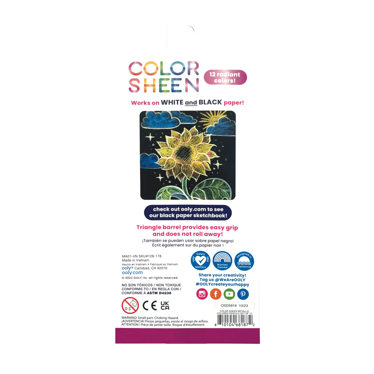 Color Sheen 12 Metallic Colored Pencils