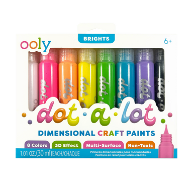 Dot-a-Lot 3D Dimensional Craft Paint - Brights - Set of 8