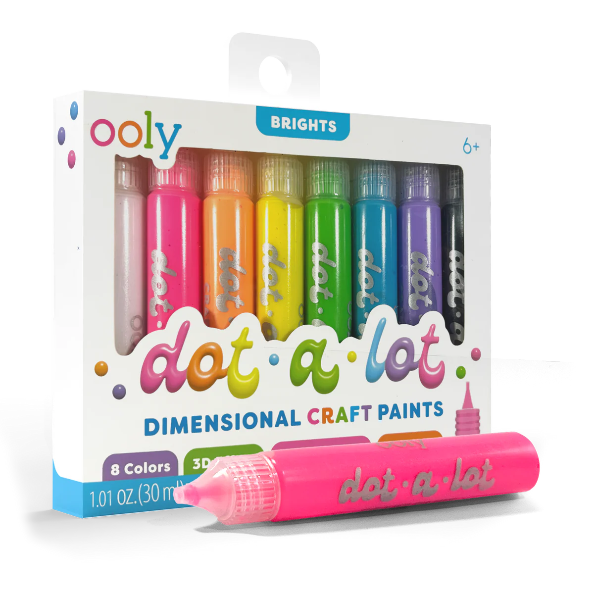 Dot-a-Lot 3D Dimensional Craft Paint - Brights - Set of 8