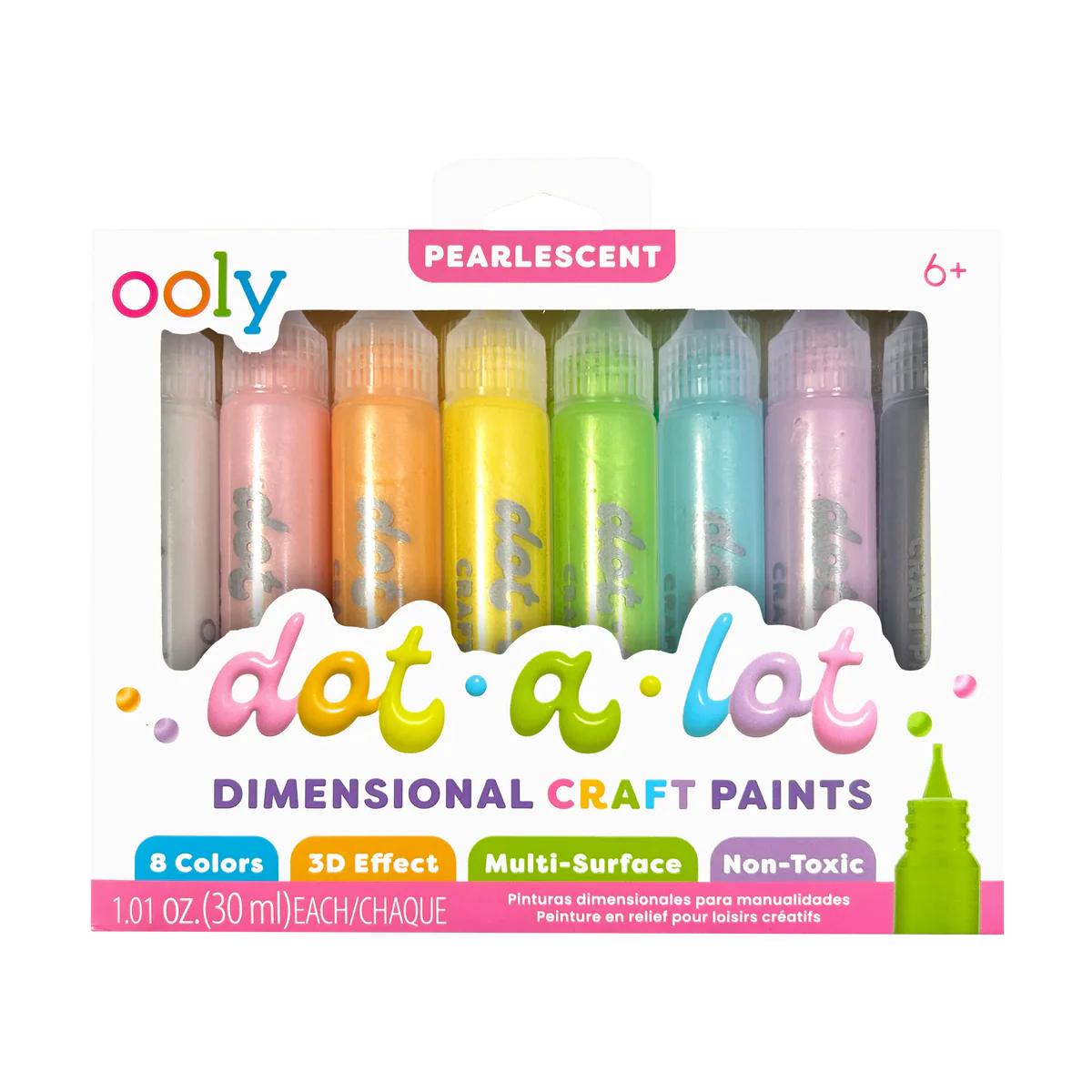 Dot-a-Lot 3D Dimensional Craft Paint - Pearlescent - Set of 8
