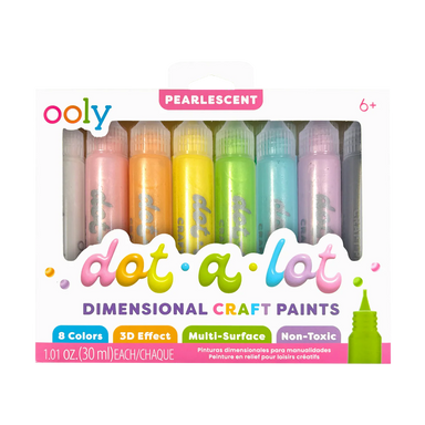 Dot-a-Lot 3D Dimensional Craft Paint - Pearlescent - Set of 8