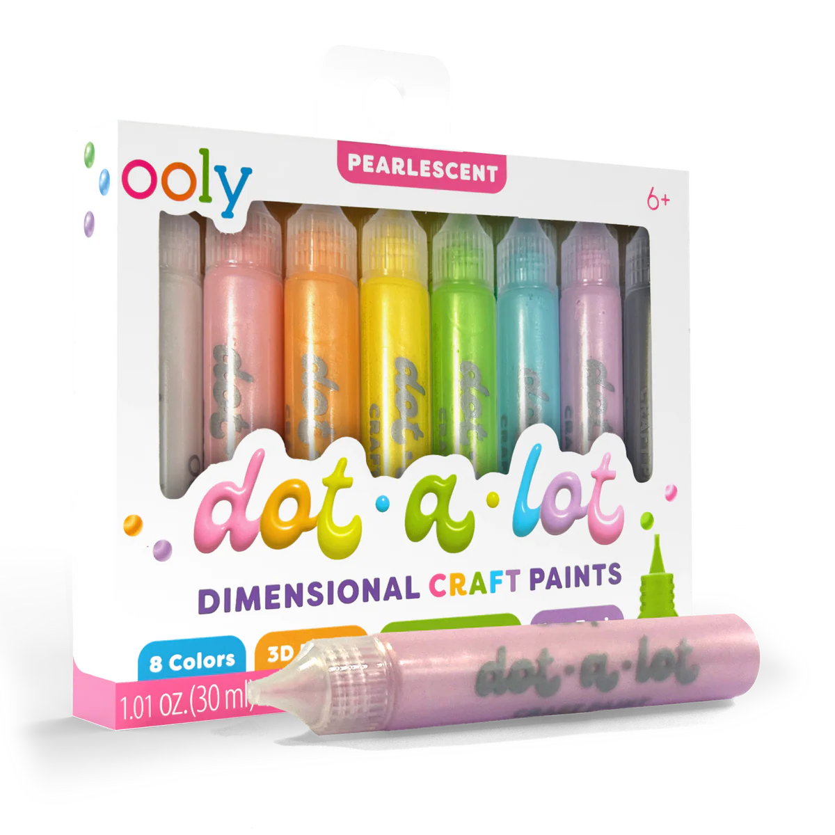 Dot-a-Lot 3D Dimensional Craft Paint - Pearlescent - Set of 8