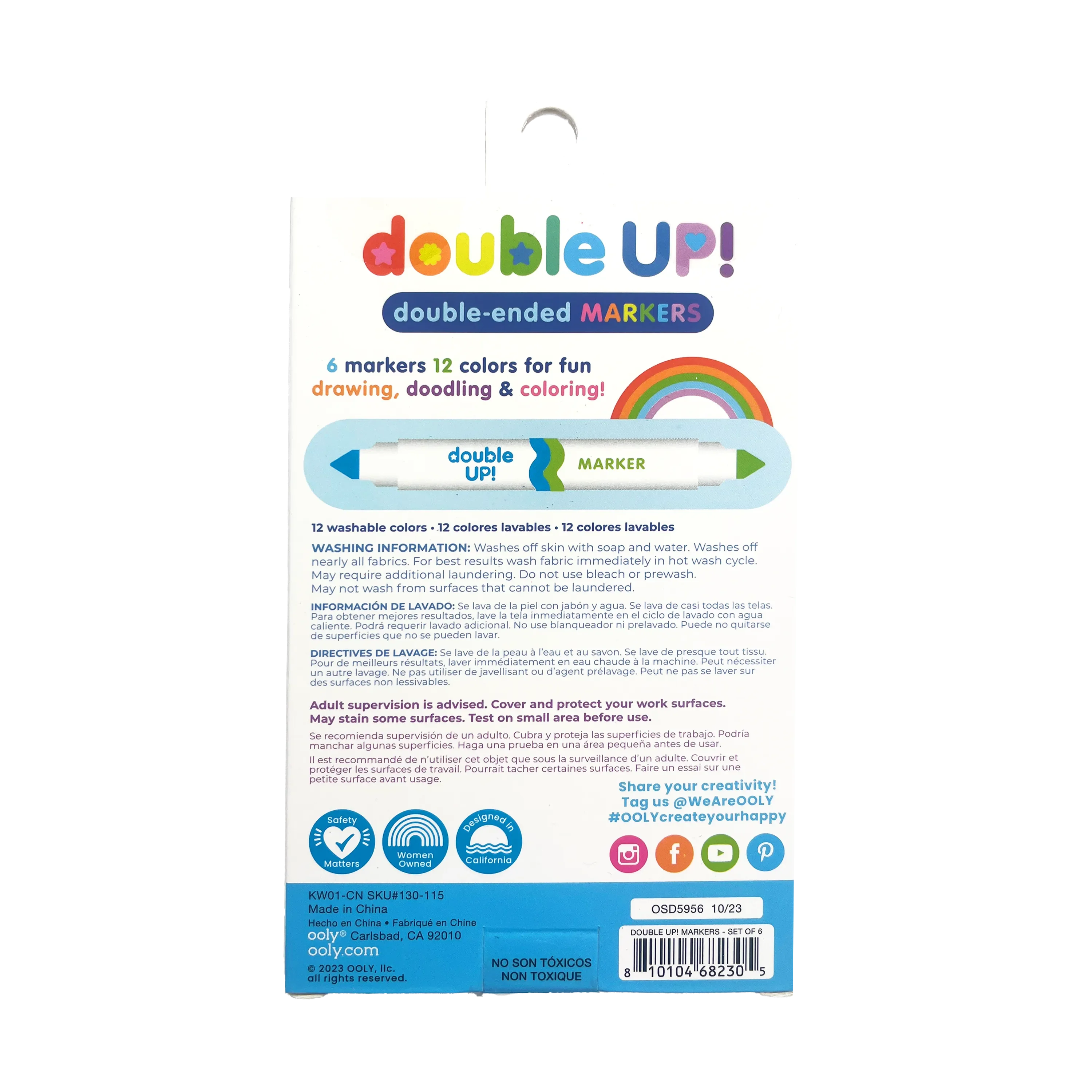 Double Up! Washable Double Ended Markers