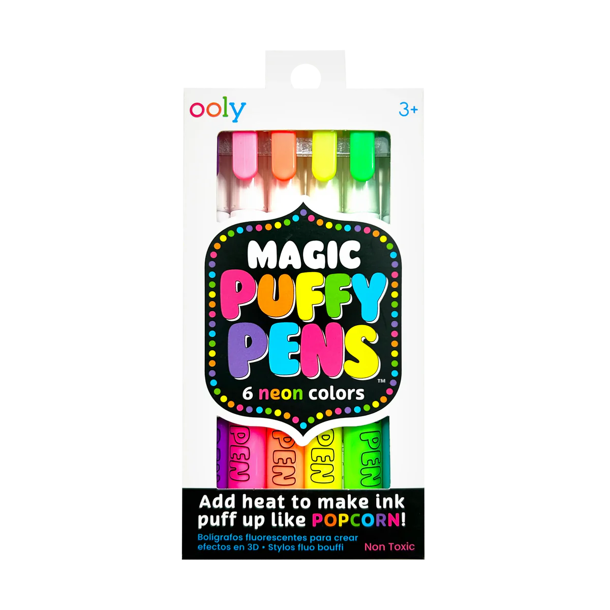 Magic Puffy Pens - 6 Neon Colors