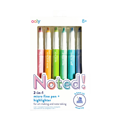 OOLY Noted! 2 in 1 Micro Fine Pen and Highlighter