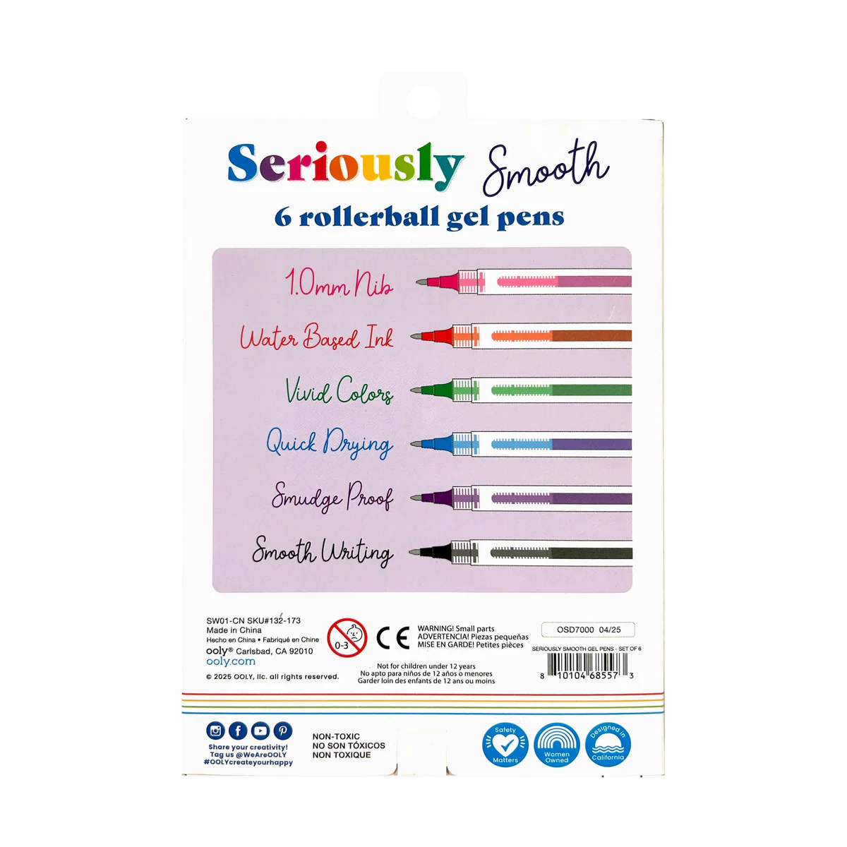 Seriously Smooth Rollerball Gel Pens - Set of 6