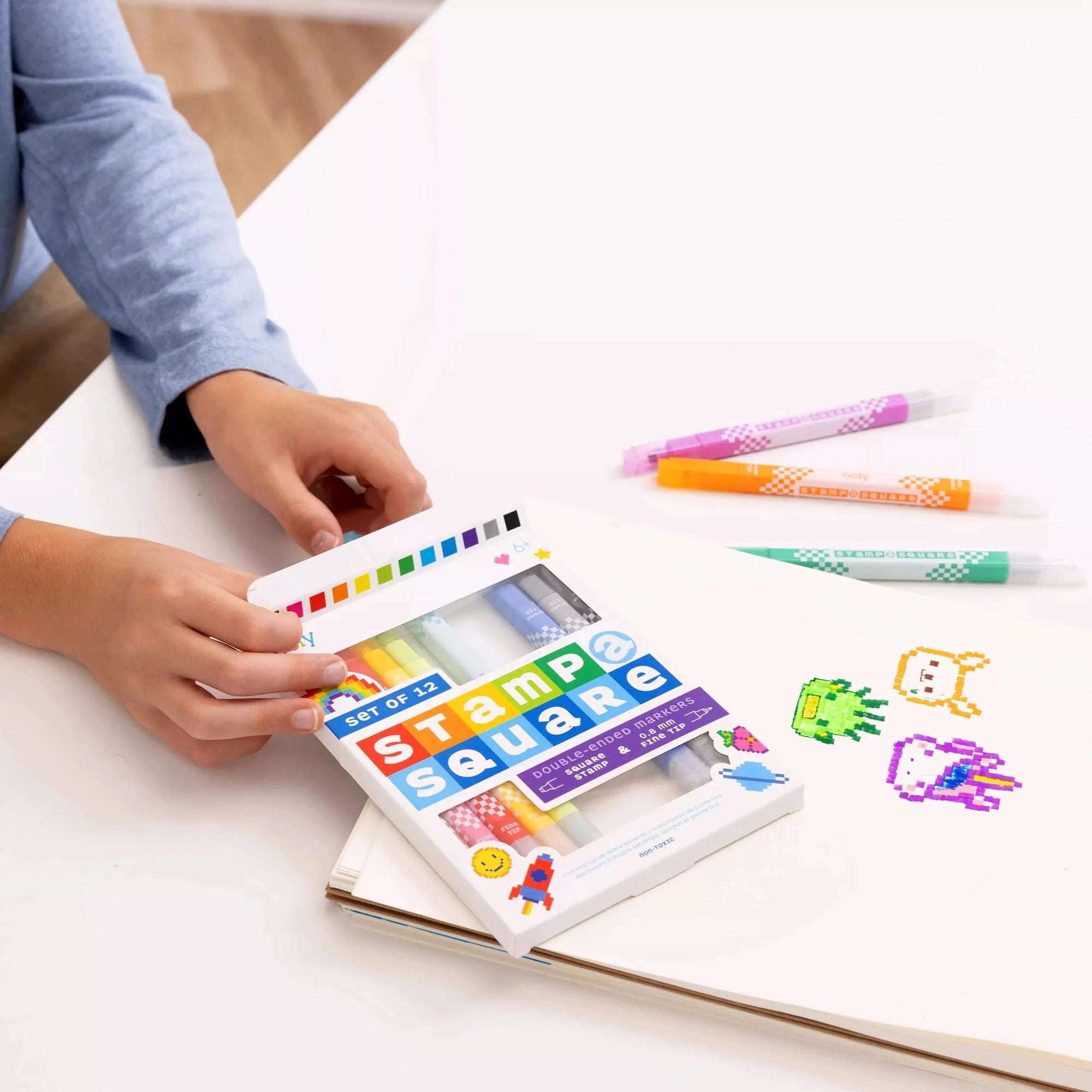 OOLY Stamp A Square 12 Double Ended Markers