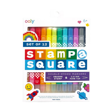 OOLY Stamp A Square 12 Double Ended Markers