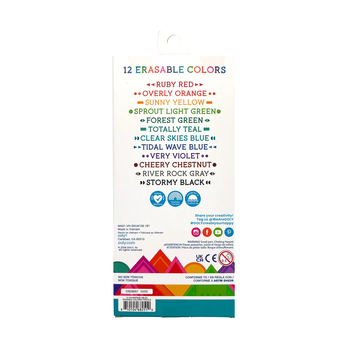 Un-Mistakeables! 12 Erasable Colored Pencils