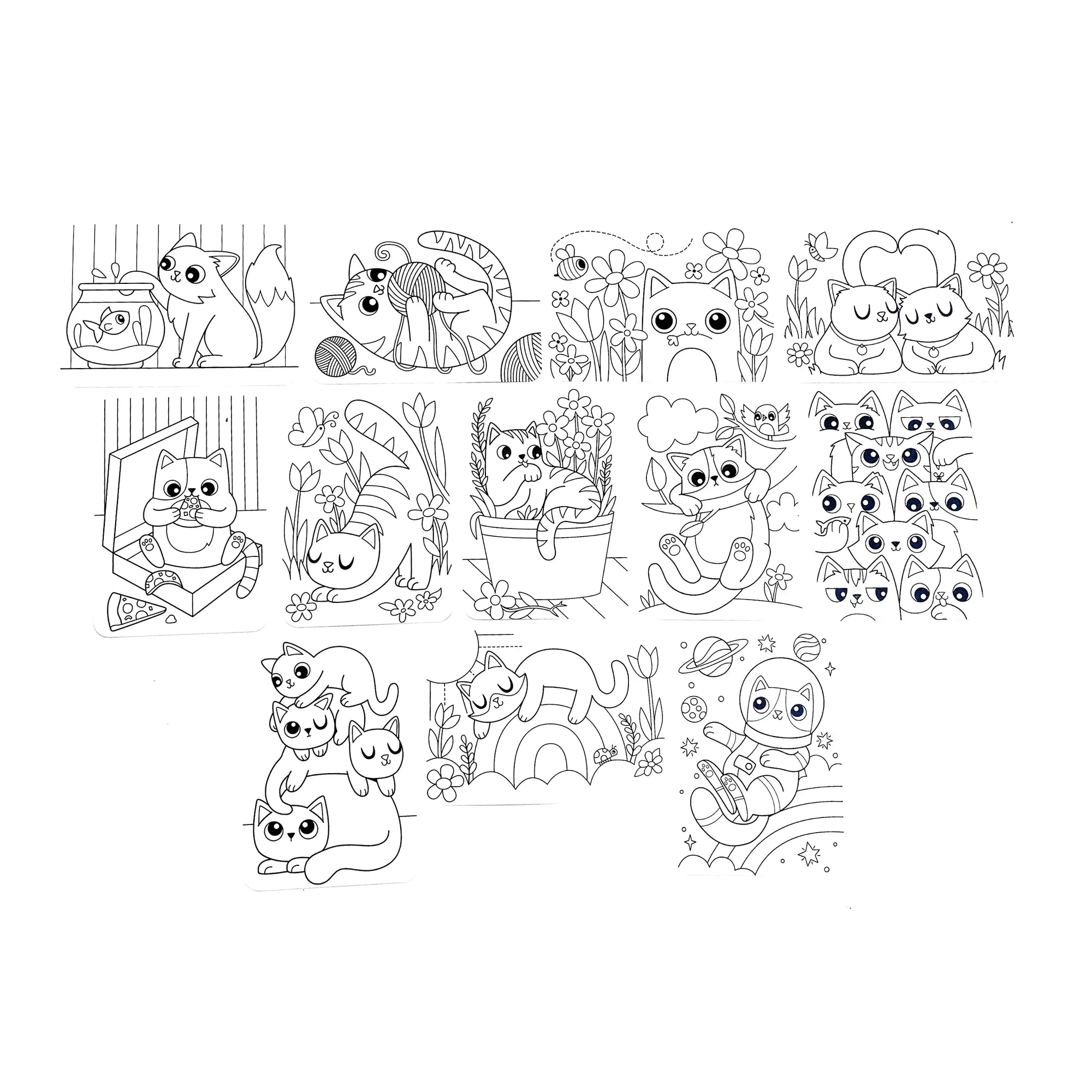Under Cover Art Hidden Pattern Coloring Activity - Smitten Kittens