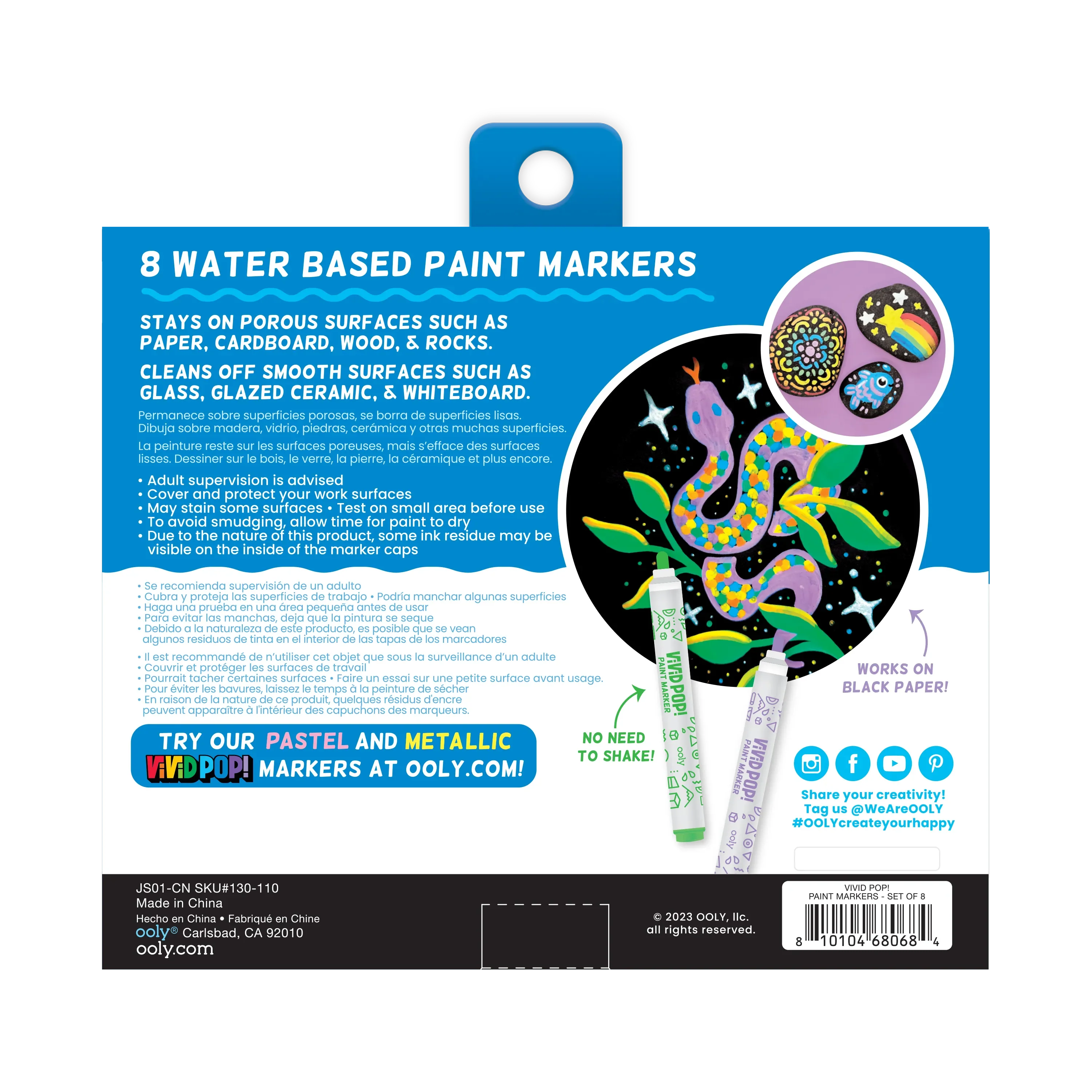OOLY Vivid Pop! 8 Opaque Water Based Paint Markers