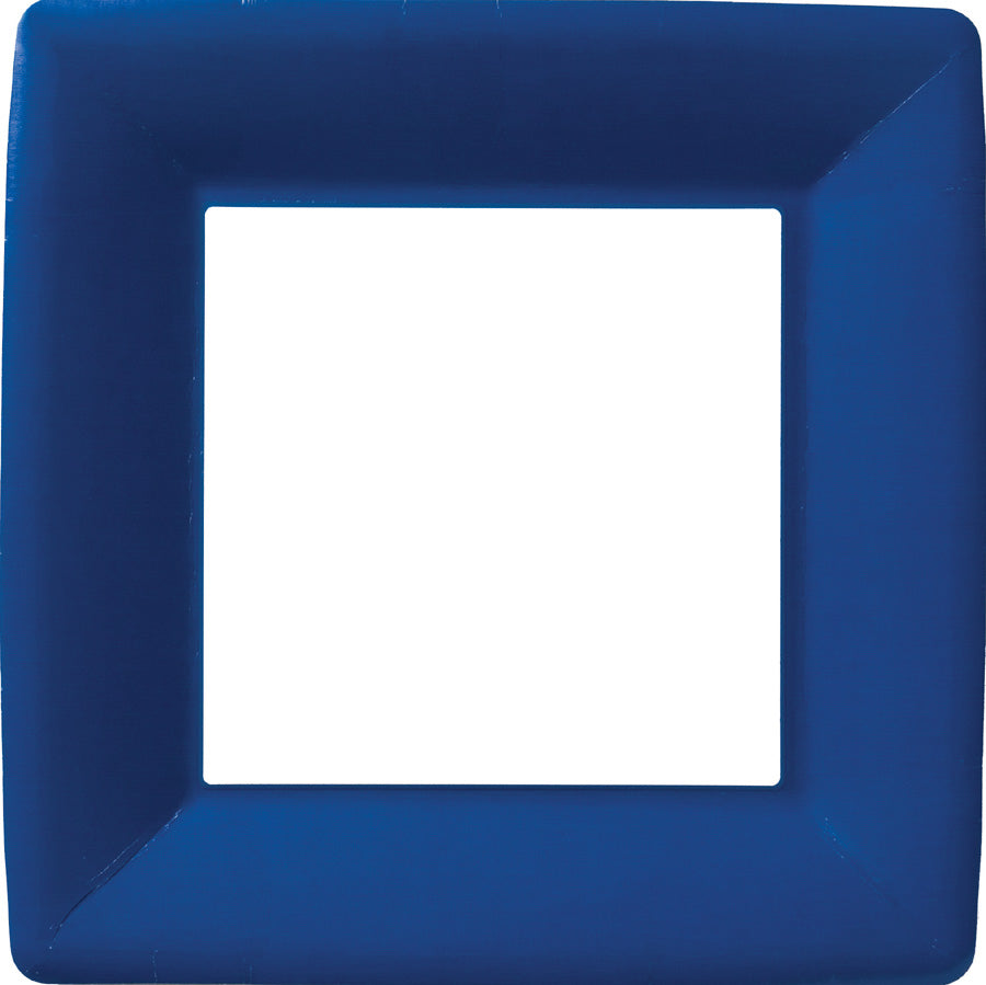 Navy Blue Classic Linen 10 Inch Square Dinner Plates    