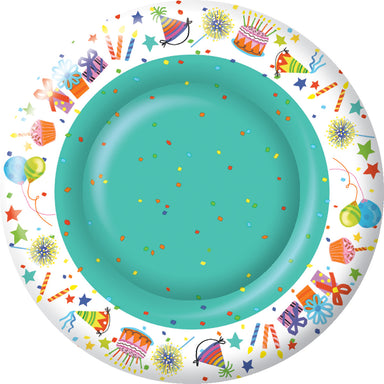 Happy Birthday 10.5" Round Plates    