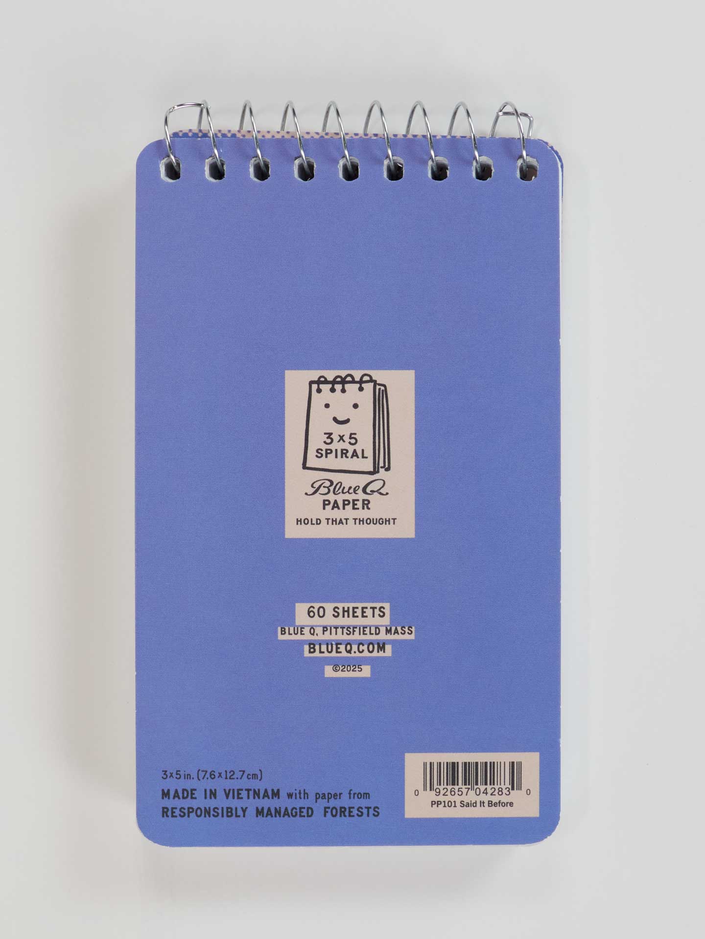 BLUQ I've Said It Before And I'll Say It Again And Wait I Forgot 3x5 Spiral Notebook