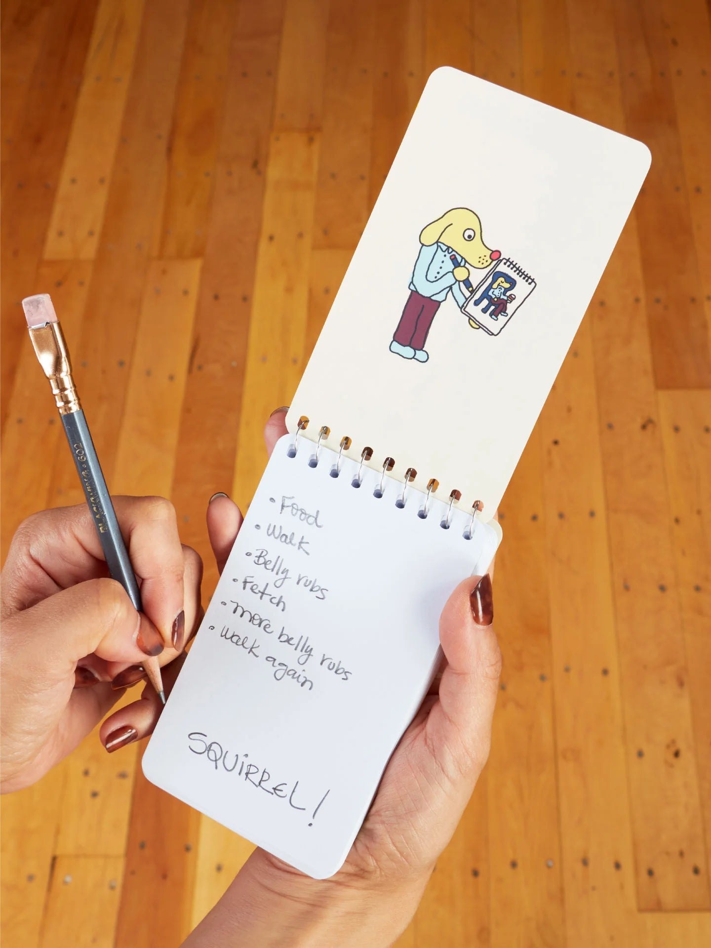 BLUQ Diary Of A dog. Licked Some Faces, Sniffed A Bush, Barked At A Vacuum 3x5 Spiral Notebook