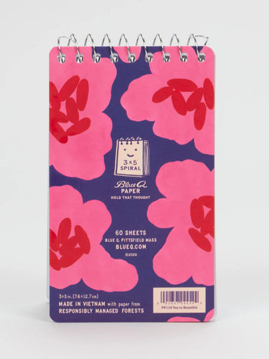 BLUQ You're Beautiful Don't Change 3x5 Spiral Notebook