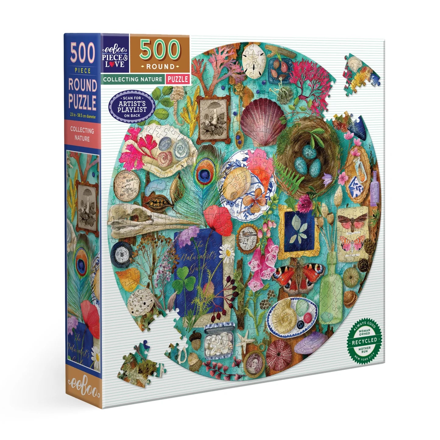 eeBoo Collecting Nature 500 Piece Round Puzzle