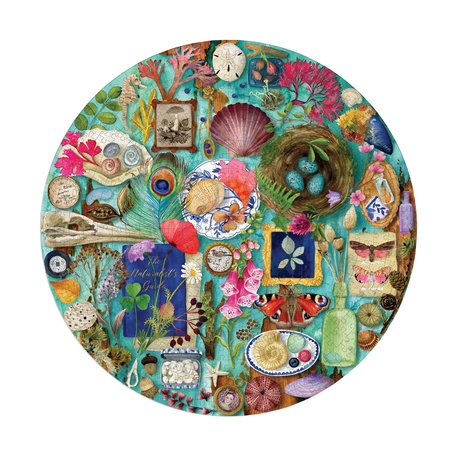 eeBoo Collecting Nature 500 Piece Round Puzzle